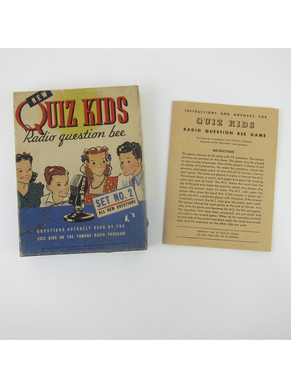 Vintage 1941 QUIZ KIDS Radio Question Bee Game Set #2 Whitman COMPLETE IN BOX